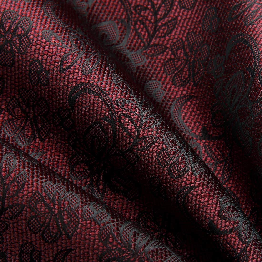 Hisdern Floral Burgundy Ascot Cravat for Men Wedding Formal