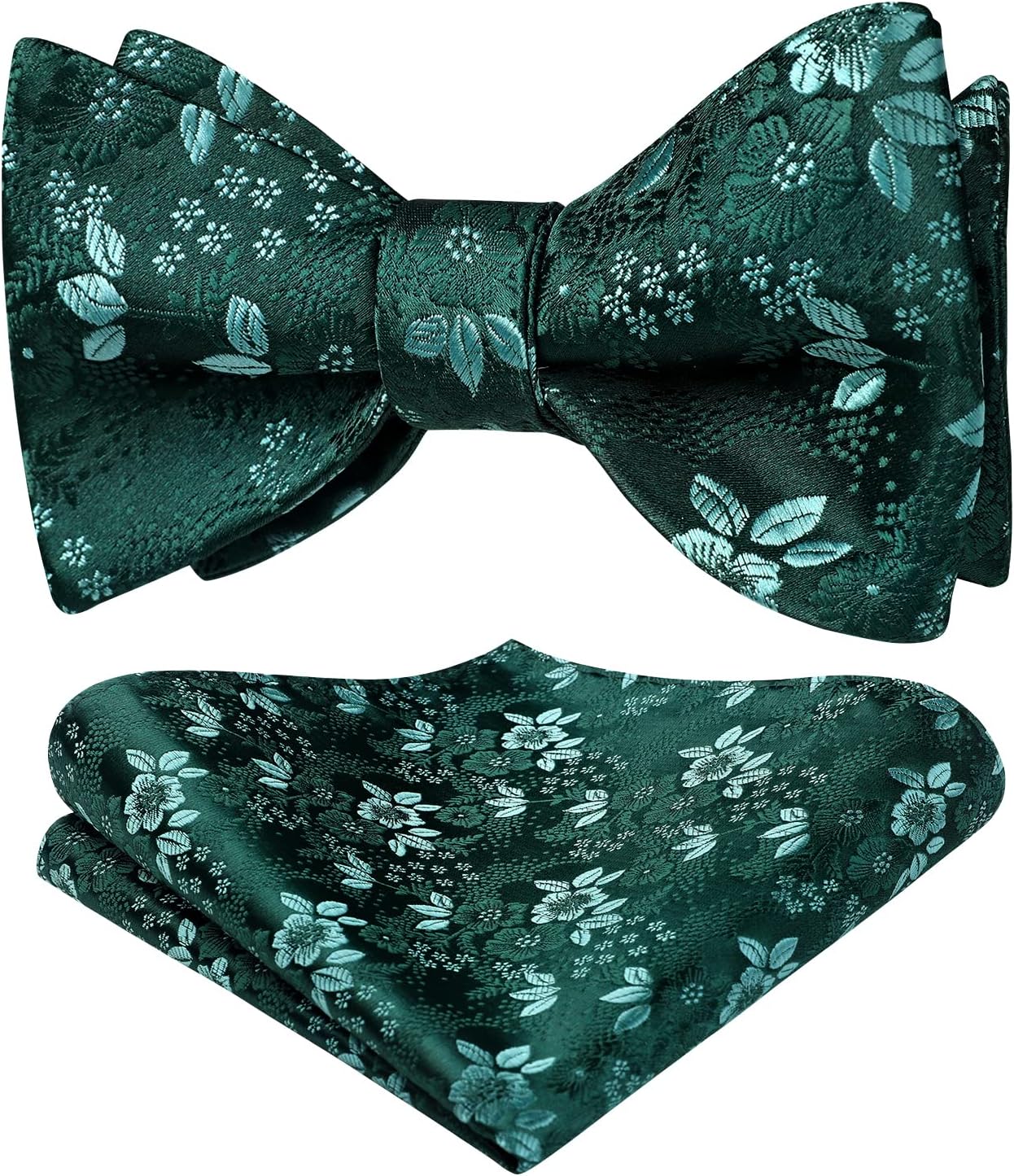 Hisdern Green Floral Bow Tie Set Groomsmen Wedding