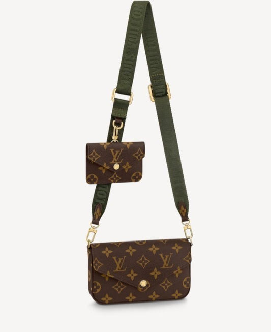 Handmade Leather Crossbody Bag Monogram Multi Pochette
