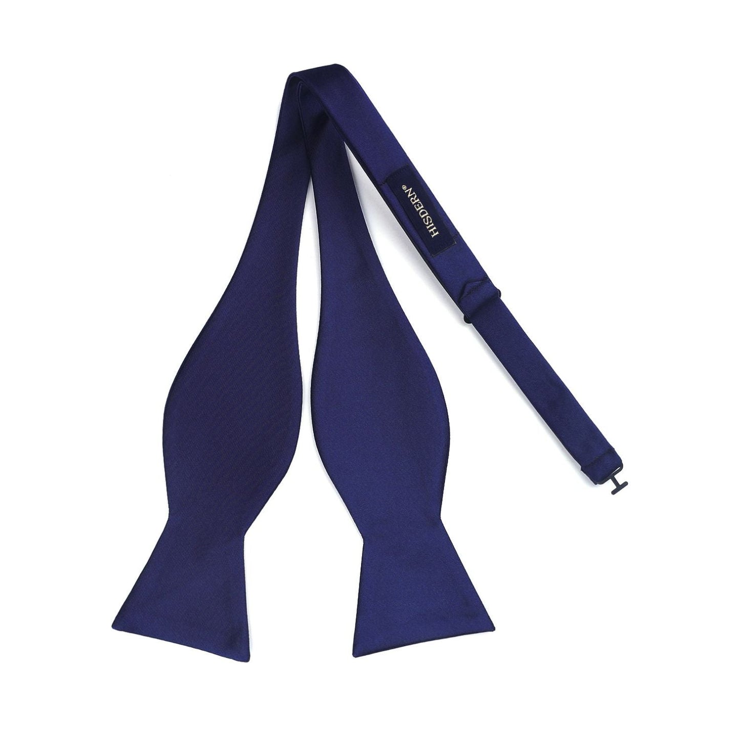 Hisdern Navy Blue Solid Bow Tie Accessories Set For Evening Wear