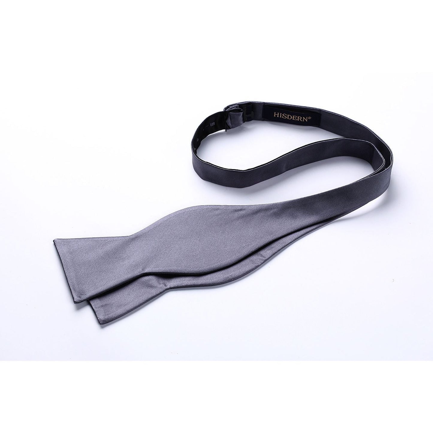 Hisdern Grey Solid Bow Tie Accessories Set For Evening Wear