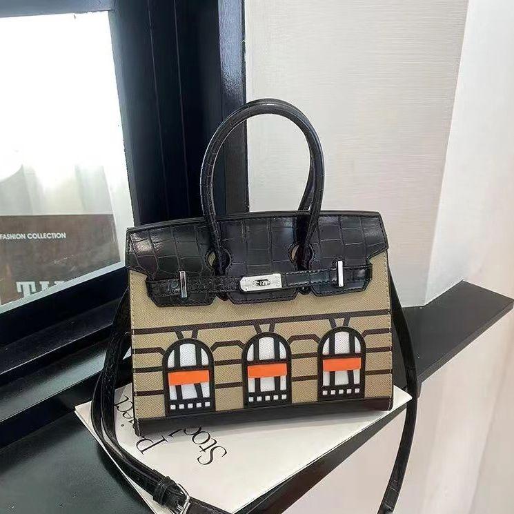 New Fashion H 25cm Logo House Print women's fashion bags