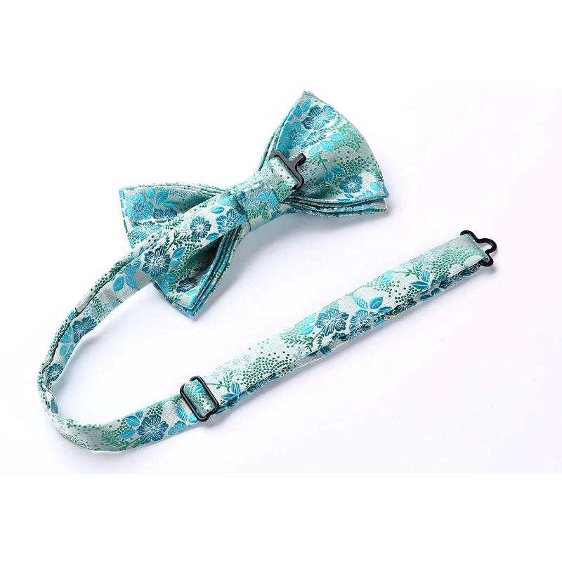 Hisdern Vintage Zauqa Paisley Pre-Tied Bow Tie Set for Wedding