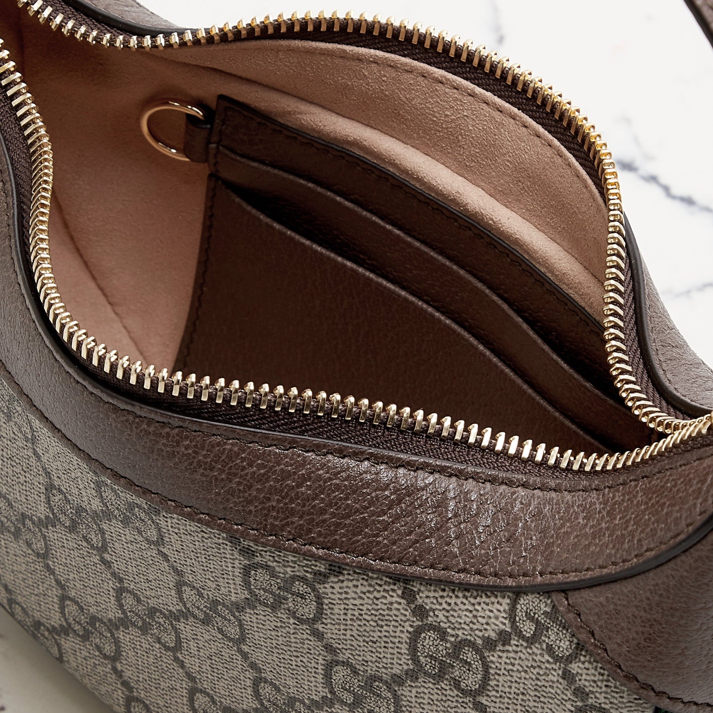 New Fashion mini webbing-trimmed textured-leather and printed coated-canvas shoulder bag