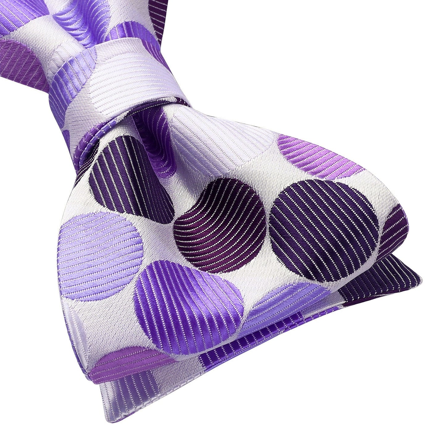 Hisdern Polka Dots Purple Bow Tie Set for Party Wedding