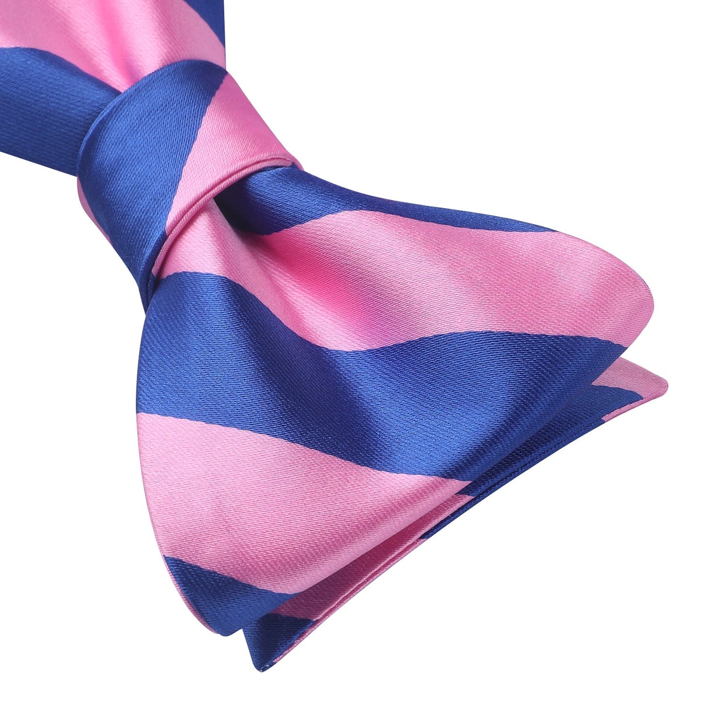 Hisdern Pink Blue Striped Bow Tie Accessories Set For Evening Wear