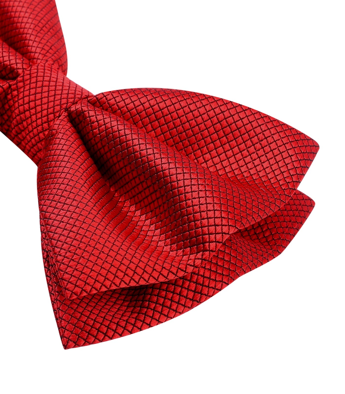 Hisdern Red Solid Pre-Tied Bow Tie Accessories Set For Evening Wear