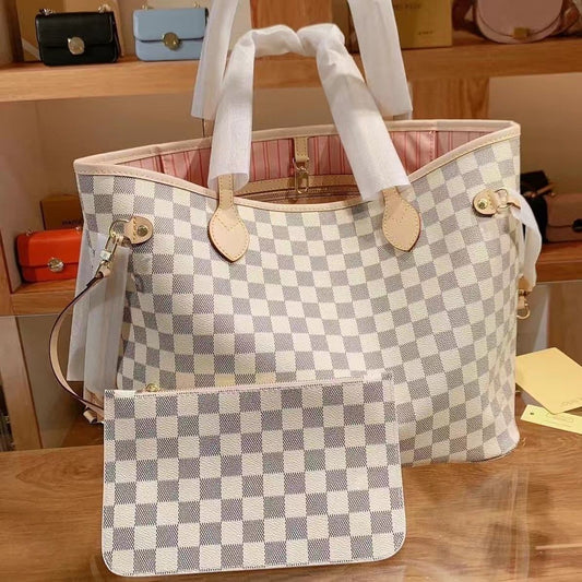New White V Logo Women's Tote Bags