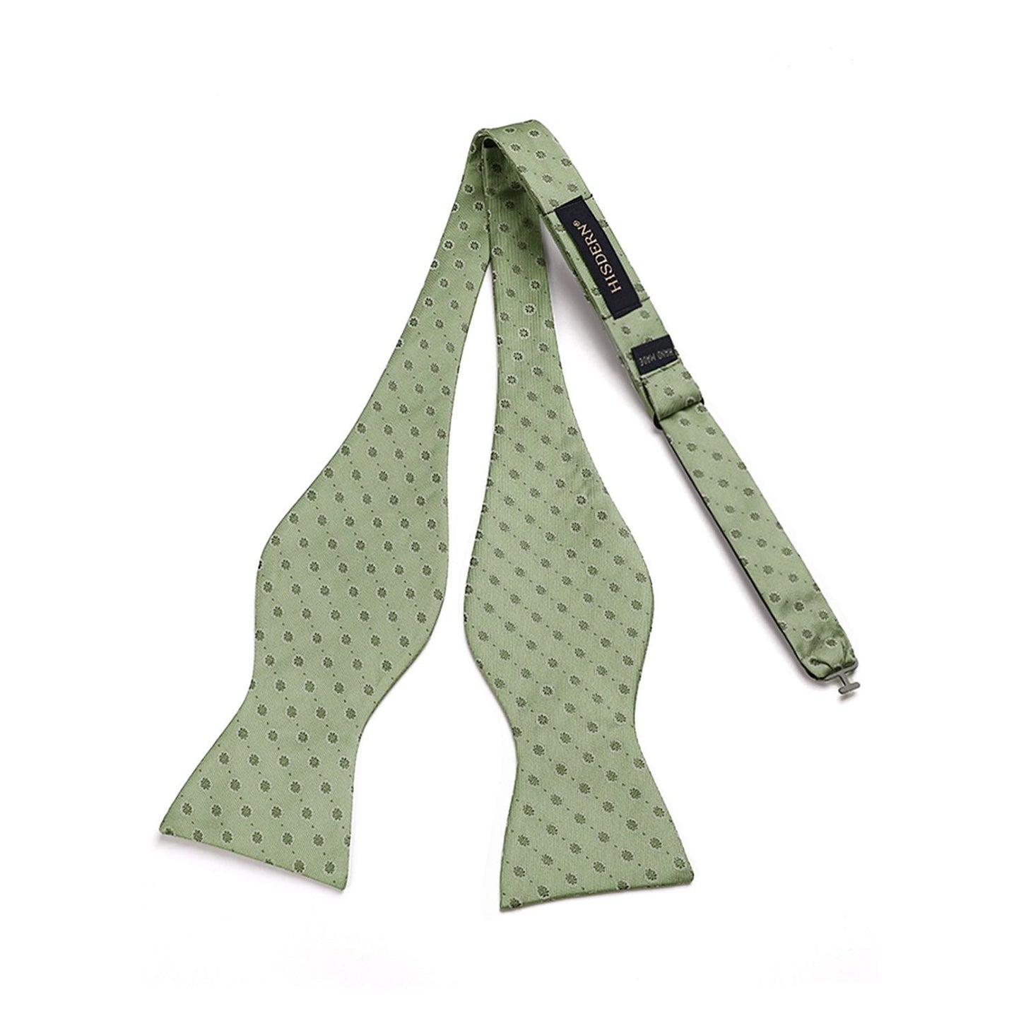 Hisdern Sage Green Floral Bow Tie Accessories Set For Evening Wear