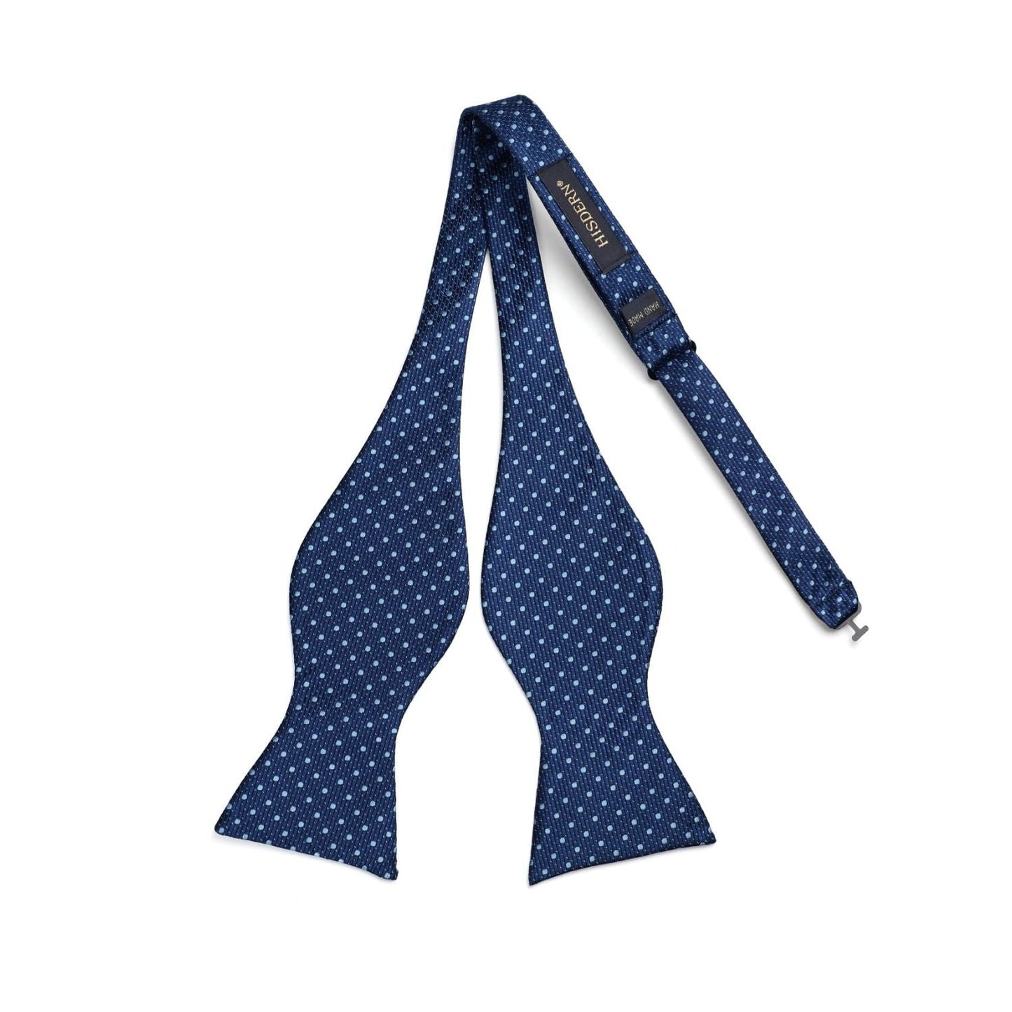 Hisdern Polka Dots Navy Blue Bow Tie Set for Party Wedding