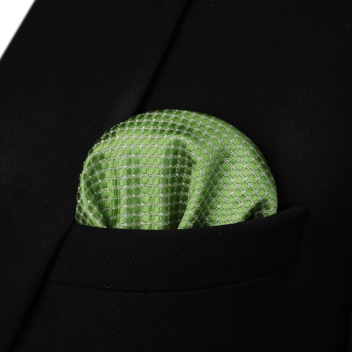 Hisdern Houndstooth Bow Tie Pocket Square Green Formal Attire