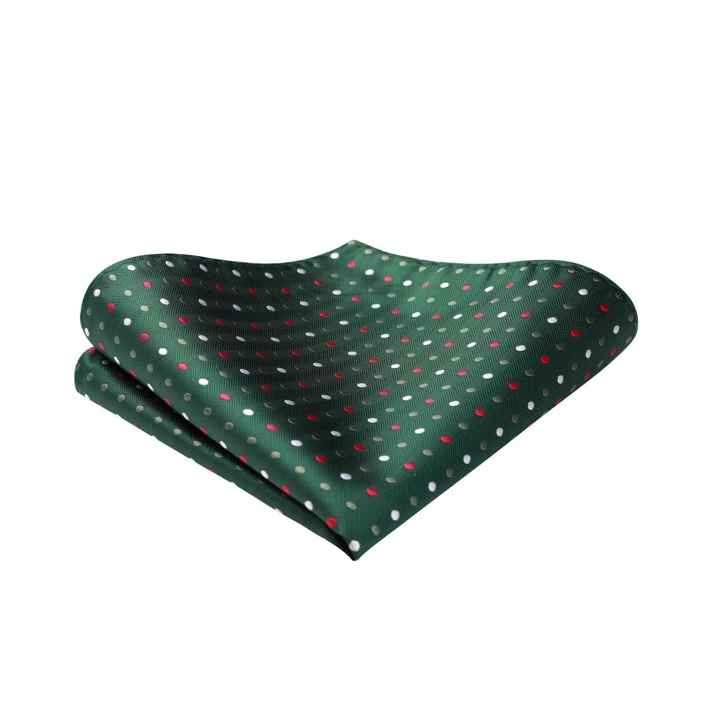 Hisdern Polka Dots Green Red Bow Tie Set for Party Wedding