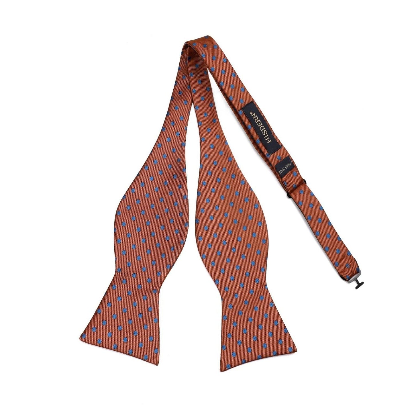 Hisdern Polka Dots Orange Blue Bow Tie Set for Party Wedding