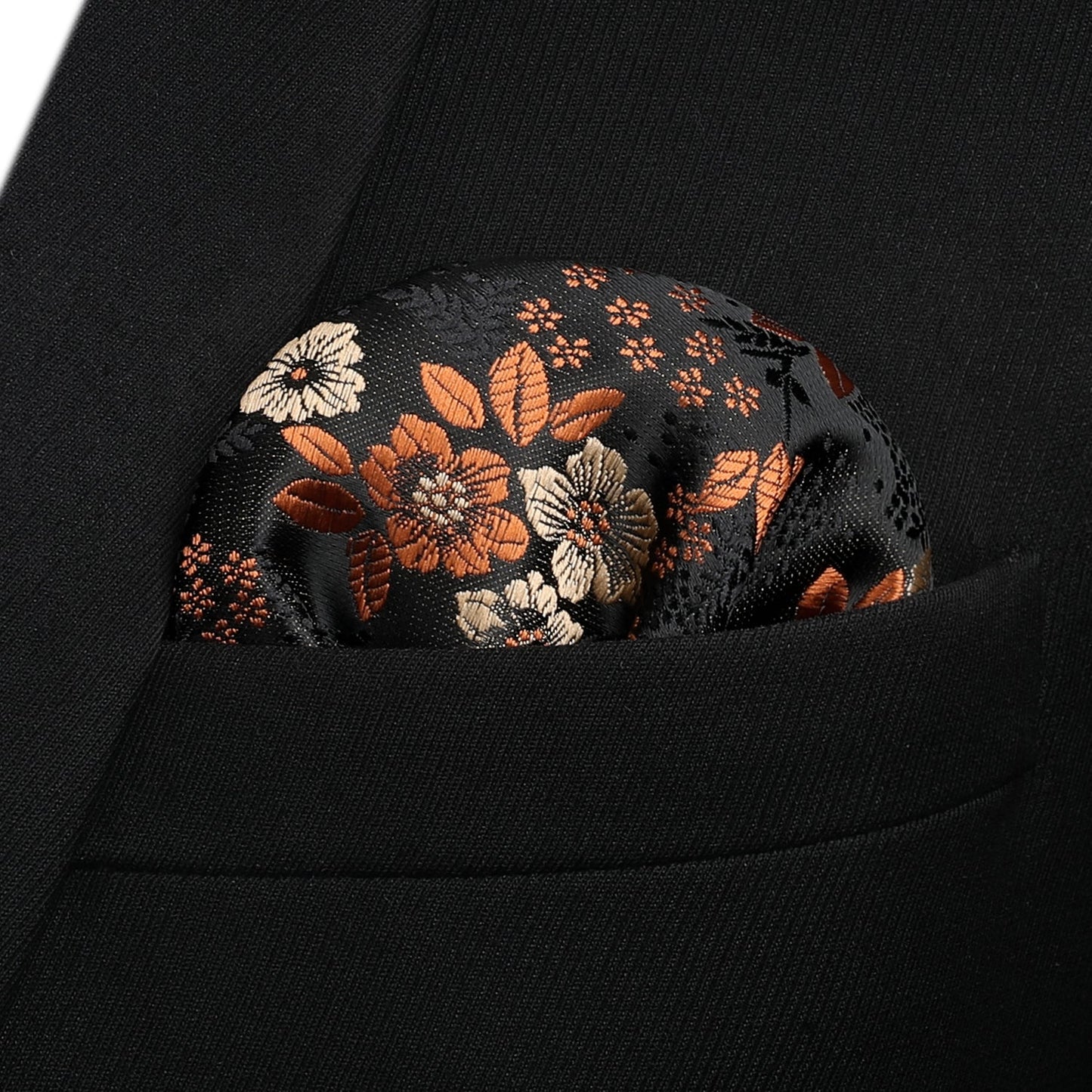 Hisdern Black Floral Bow Tie Set Groomsmen Wedding