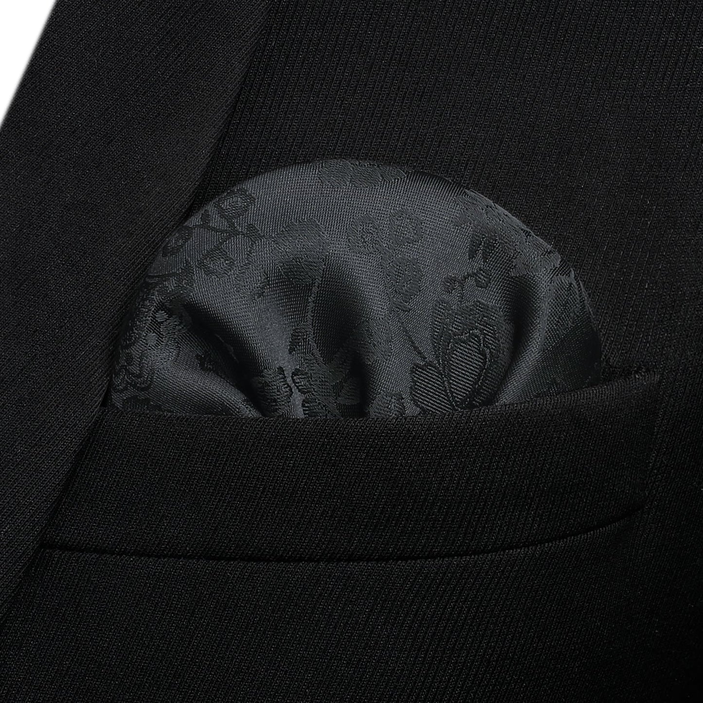 Hisdern Black Floral Bow Tie Set Groomsmen Wedding