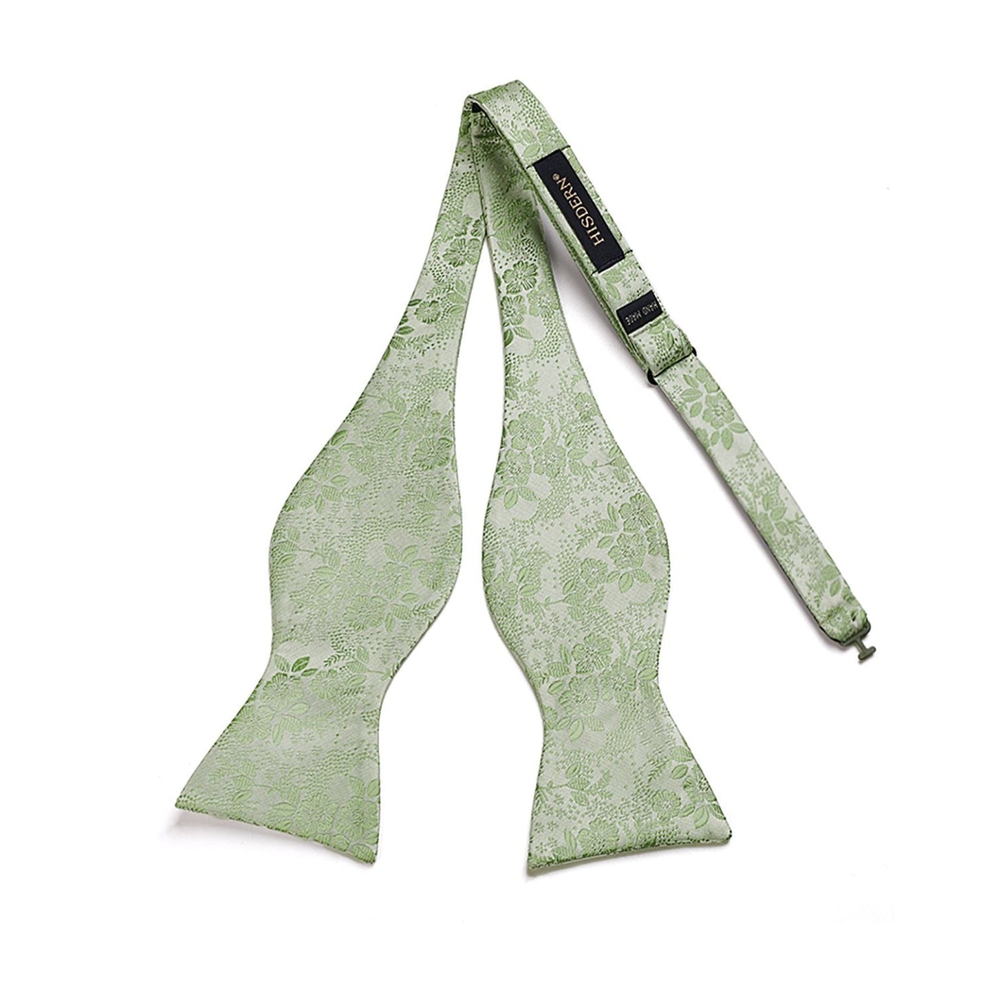 Hisdern Sage Green Floral Bow Tie Accessories Set For Evening Wear