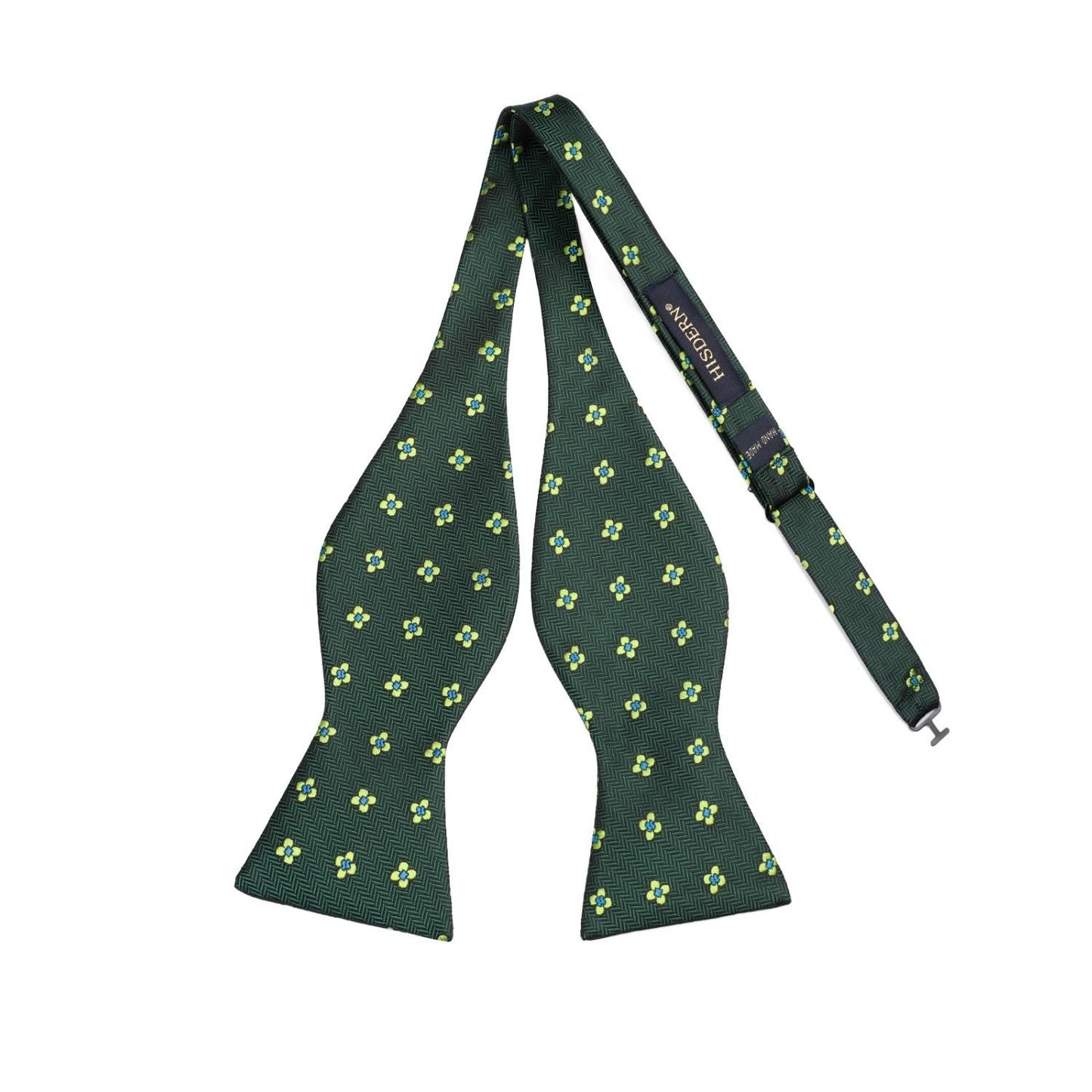 Hisdern Emerald Green Floral Bow Tie Set Groomsmen Wedding