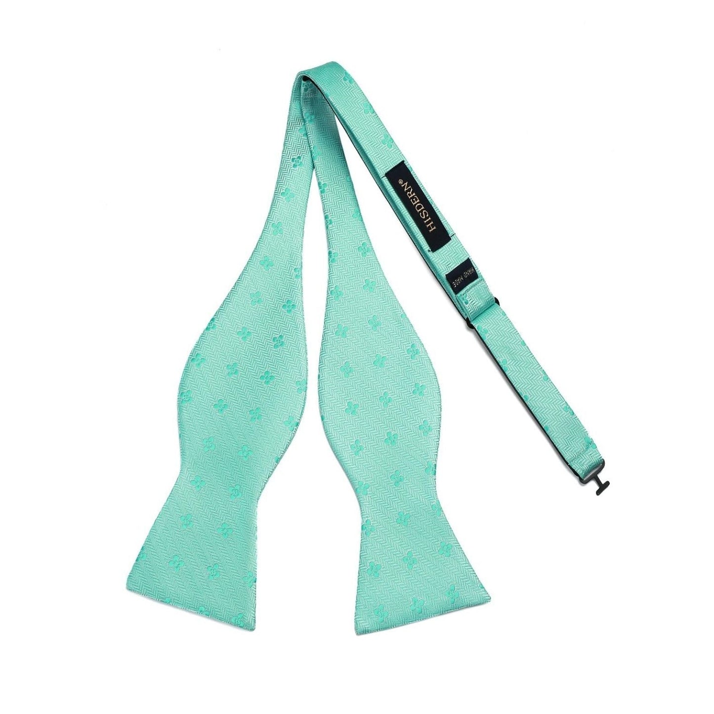 Hisdern Light Green Floral Bow Tie Accessories Set For Evening Wear