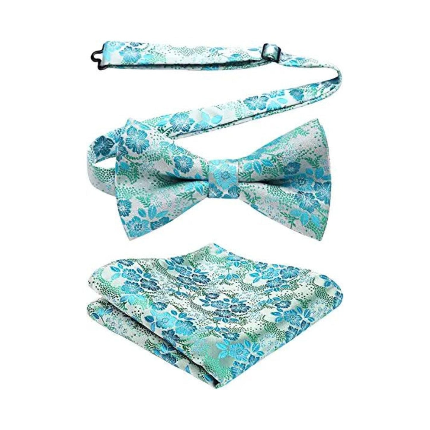 Hisdern Vintage Zauqa Paisley Pre-Tied Bow Tie Set for Wedding