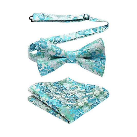 Hisdern Vintage Zauqa Paisley Pre-Tied Bow Tie Set for Wedding
