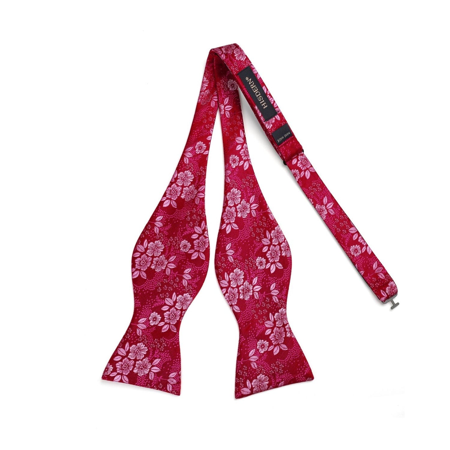 Hisdern Hot Pink Floral Bow Tie Set Groomsmen Wedding