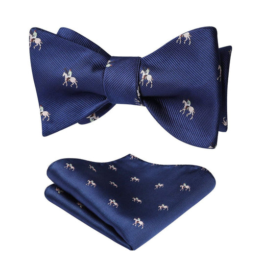 Hisdern Horse Navy Animal Bow Tie Accessories Set for Party