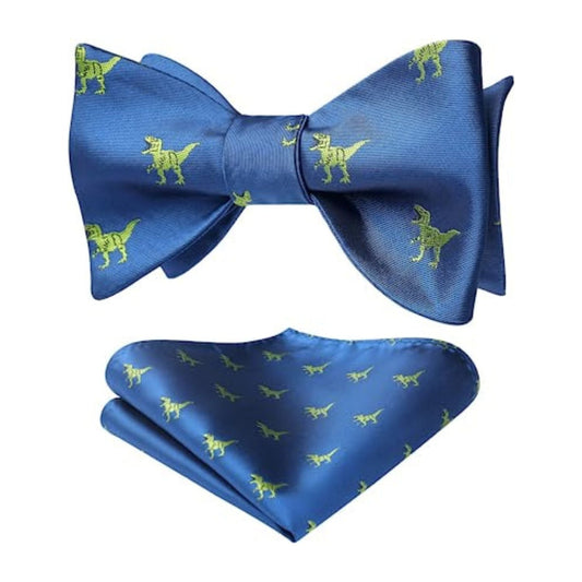 Hisdern Dinasour Blue Animal Bow Tie Accessories Set for Party