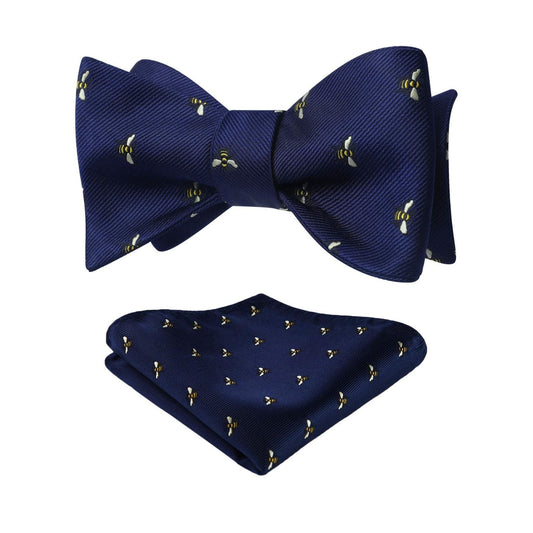Hisdern Bee Navy Blue Animal Bow Tie Accessories Set for Party