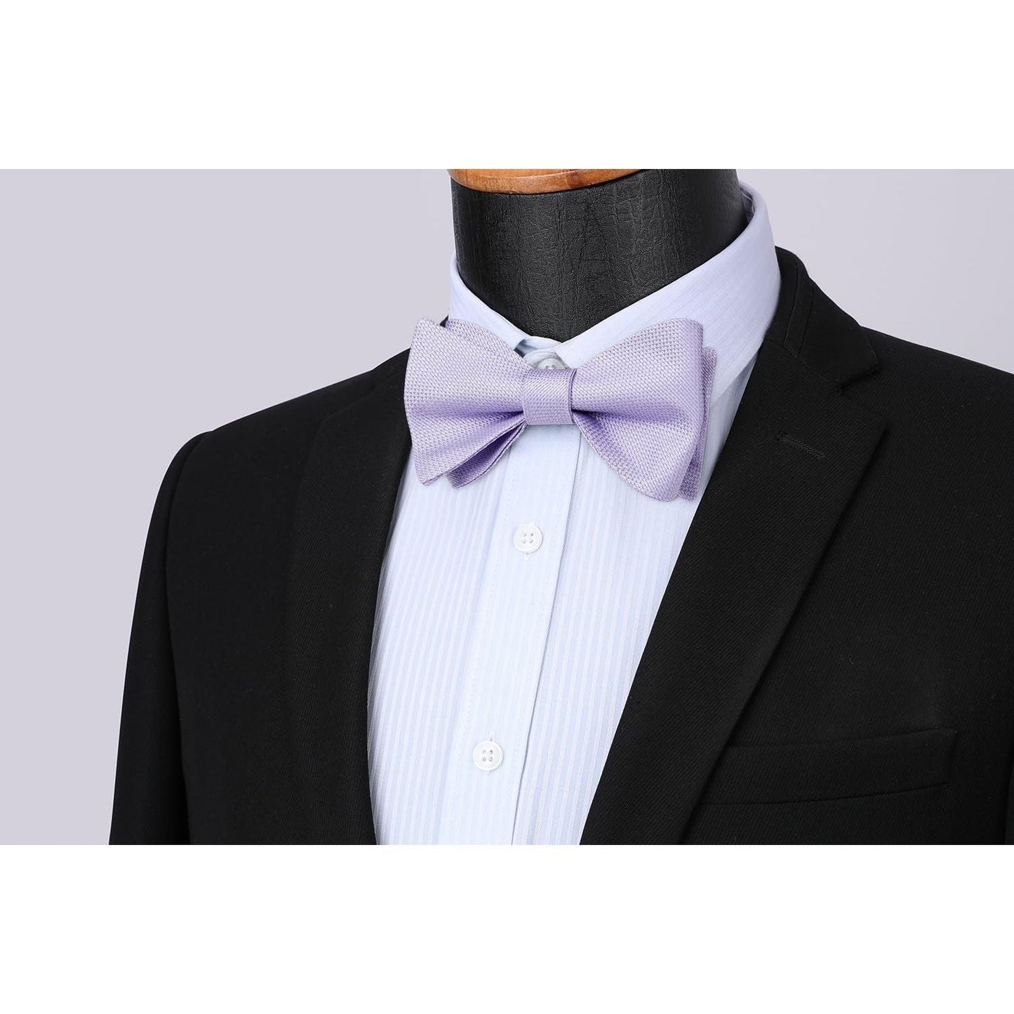 Hisdern Houndstooth Bow Tie Pocket Square Purple Formal Attire