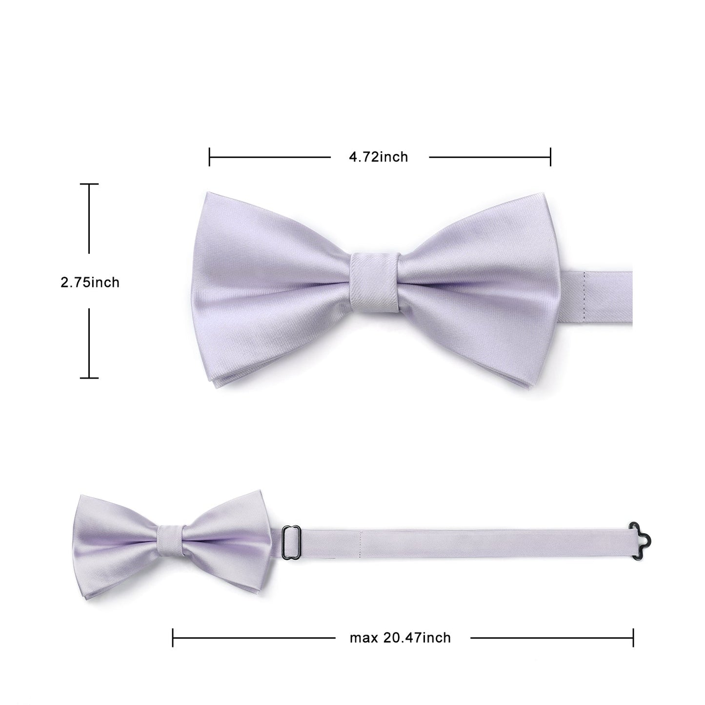 Hisdern Purple Solid Pre-Tied Bow Tie For Evening Wear