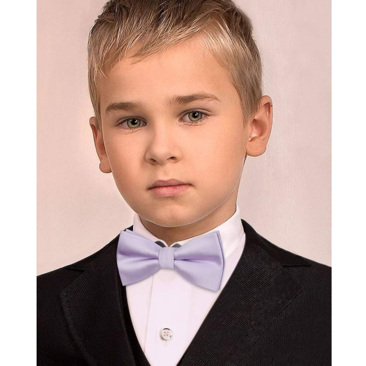 Hisdern Purple Solid Pre-Tied Bow Tie for Boys
