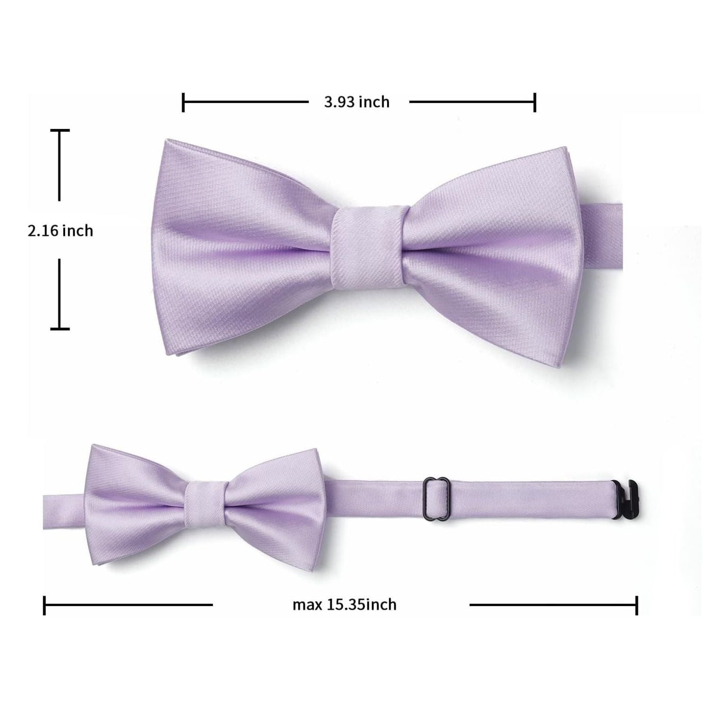 Hisdern Purple Solid Pre-Tied Bow Tie for Boys