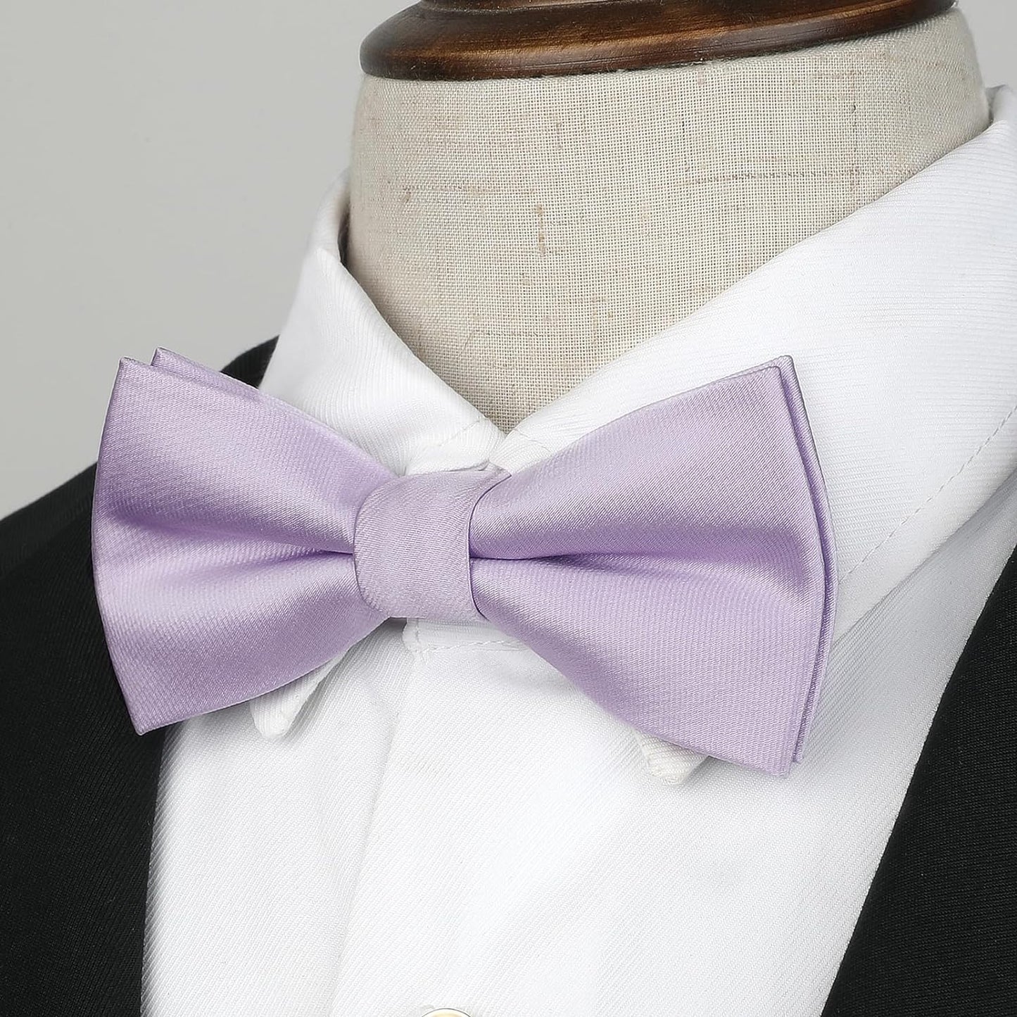 Hisdern Purple Solid Pre-Tied Bow Tie for Boys