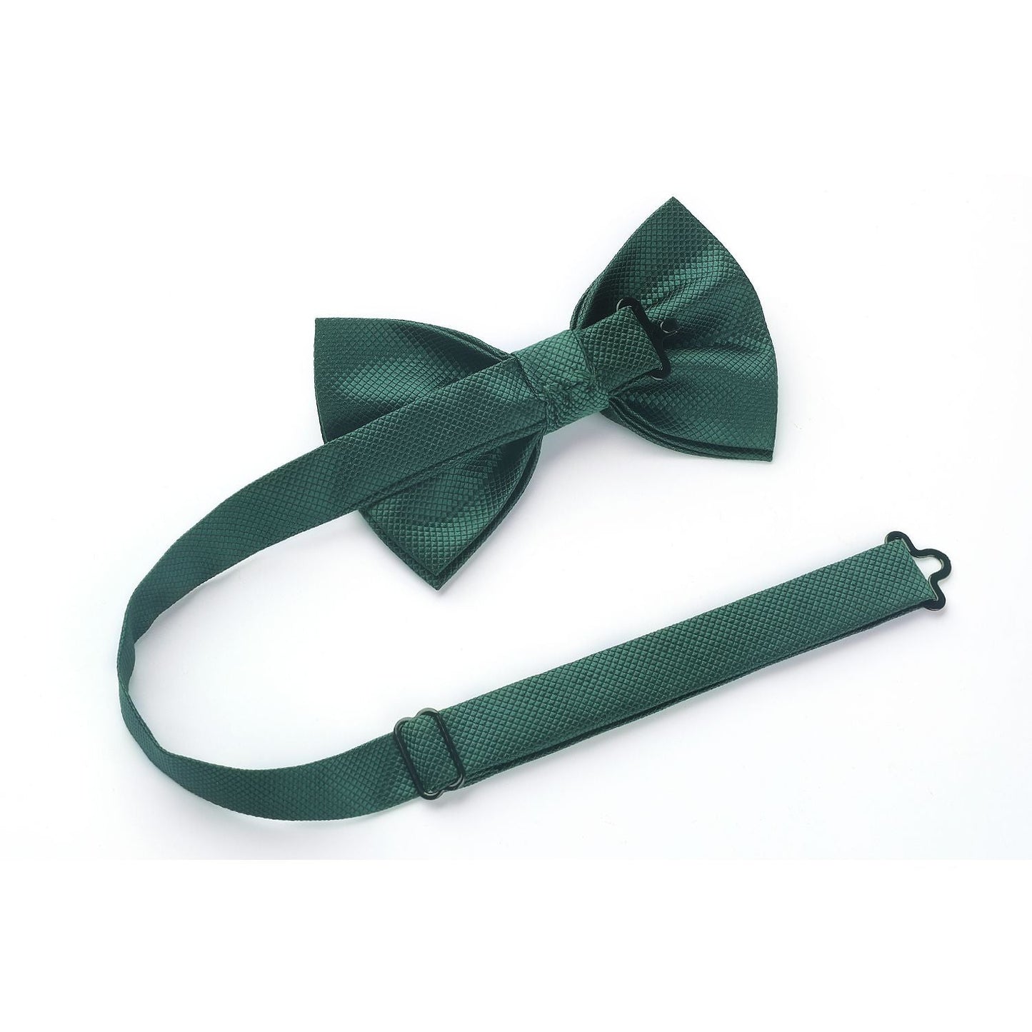Hisdern Emerald Green Solid Pre-Tied Bow Tie Accessories Set For Evening Wear