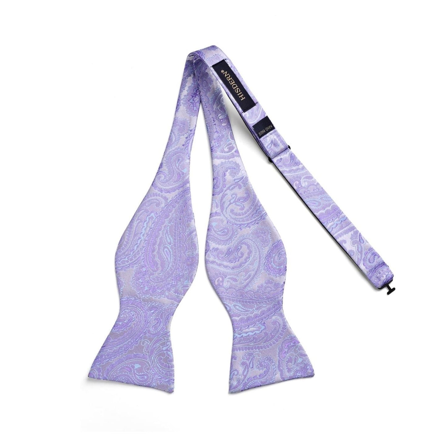 Hisdern Light Purple Paisley Bow Tie Set For Evening Wear