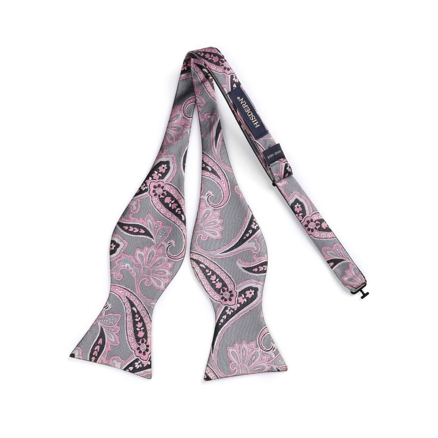 Hisdern Pink Paisley Bow Tie Set For Evening Wear