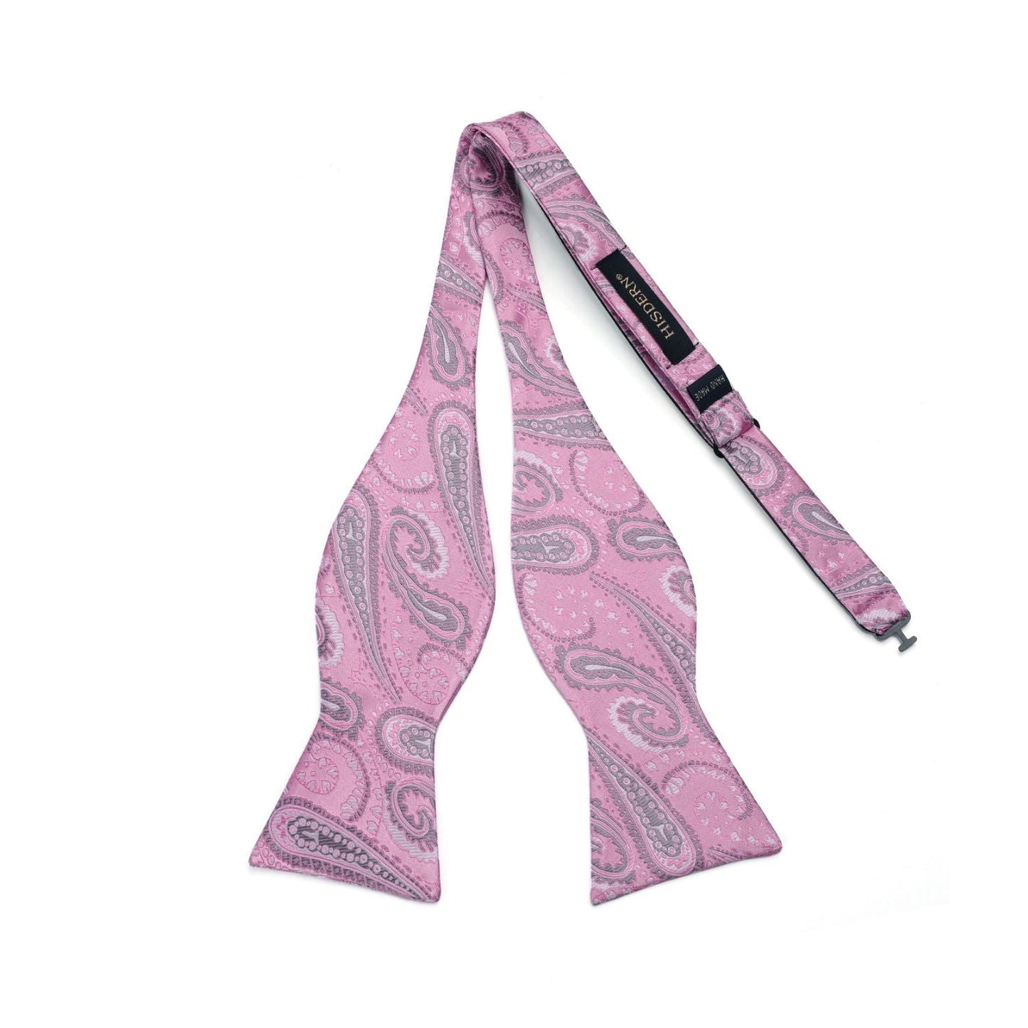 Hisdern Pink Paisley Bow Tie Set For Evening Wear