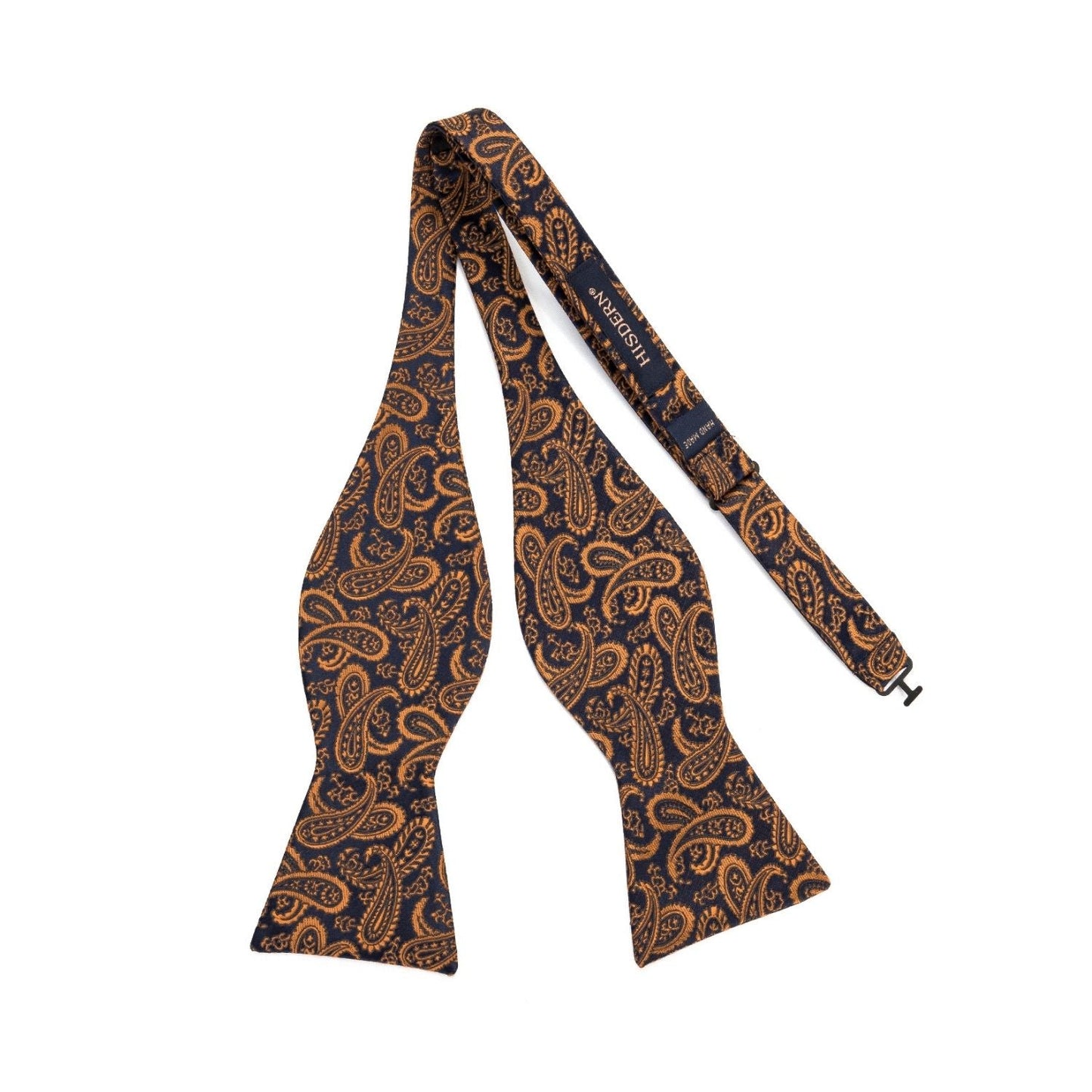 Hisdern Vintage Brown Gold Paisley Bow Tie Set