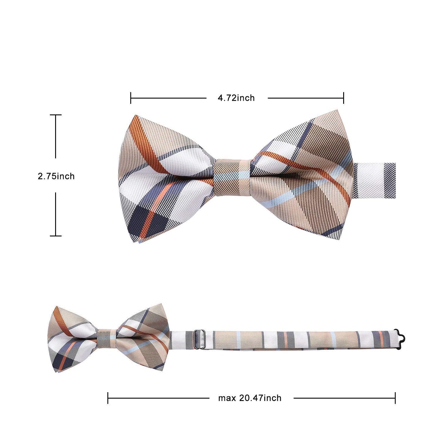 Hisdern 3pcs Pre-Tied Bow Ties for Men Formal Events 1-B-02