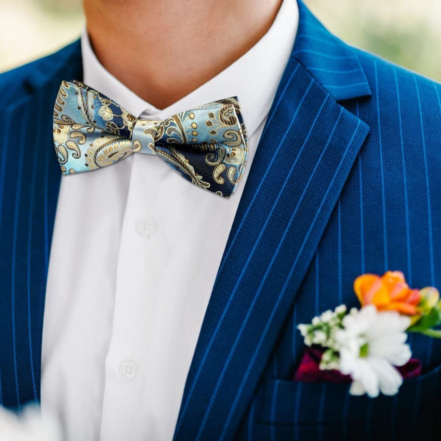 Hisdern 6pcs Pre-Tied Bow Ties for Men Formal Events B6-05