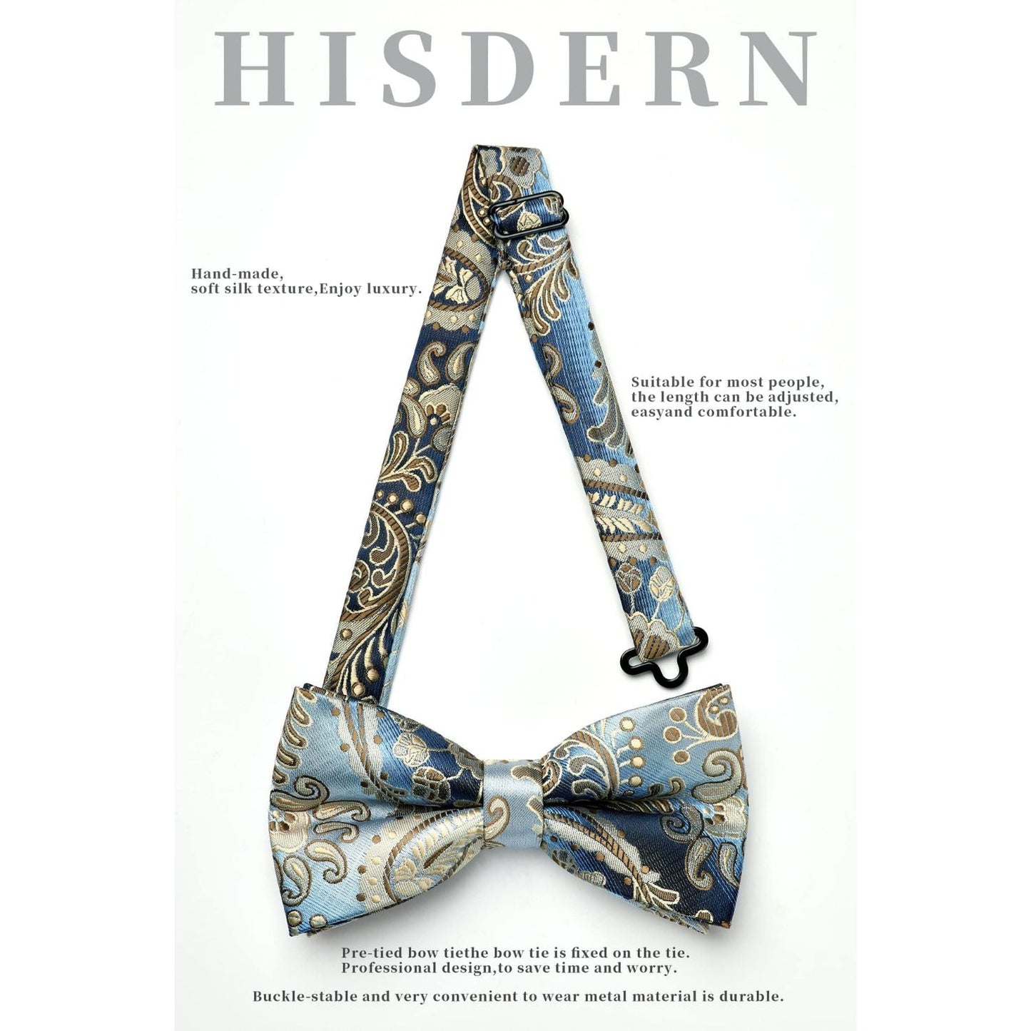 Hisdern 6pcs Pre-Tied Bow Ties for Men Formal Events B6-05