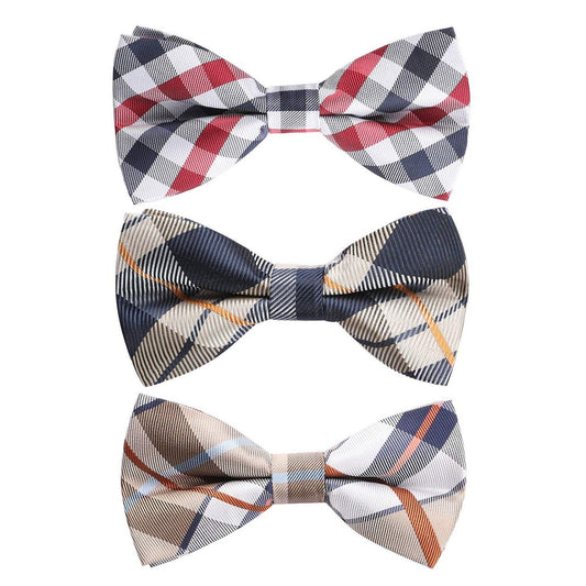Hisdern 3pcs Pre-Tied Bow Ties for Men Formal Events 1-B-02