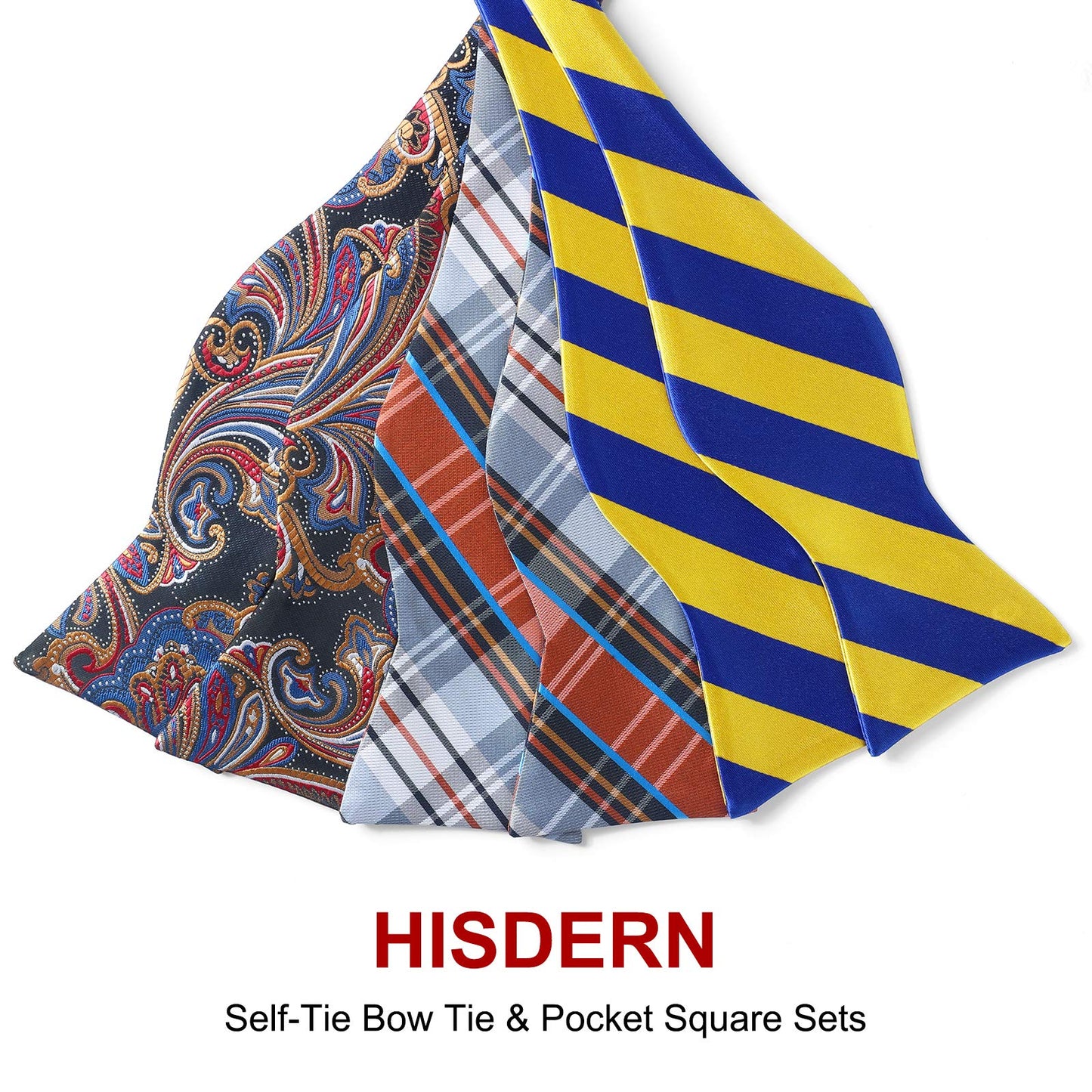 Hisdern 3pcs Bow Ties for Men Formal Events B3-09