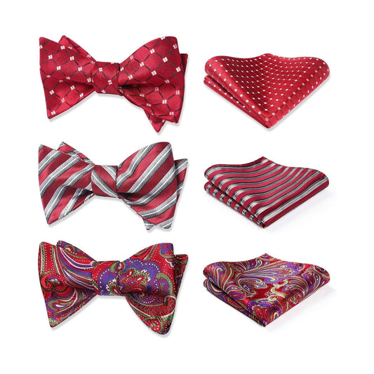 Hisdern 3pcs Bow Ties for Men Formal Events B3-02