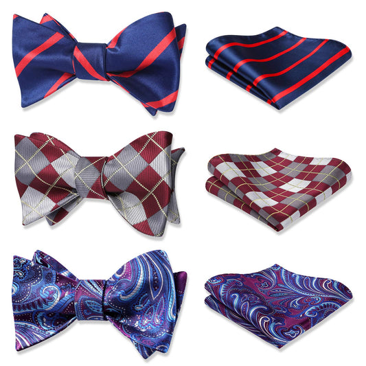 Hisdern 3pcs Bow Ties for Men Formal Events B3-04