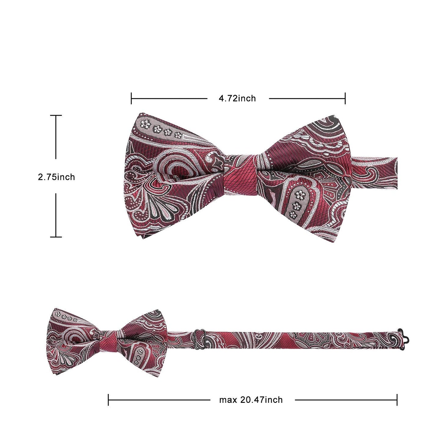 Hisdern 6pcs Pre-Tied Bow Ties for Men Formal Events 4-B6-04