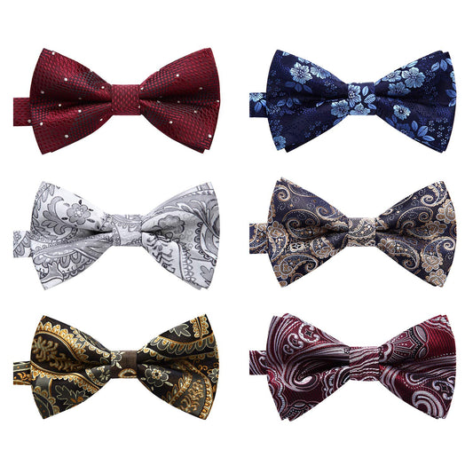 Hisdern 6pcs Pre-Tied Bow Ties for Men Formal Events 4-B6-04