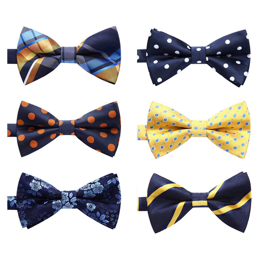 Hisdern 6pcs Pre-Tied Bow Ties for Men Formal Events B6-05