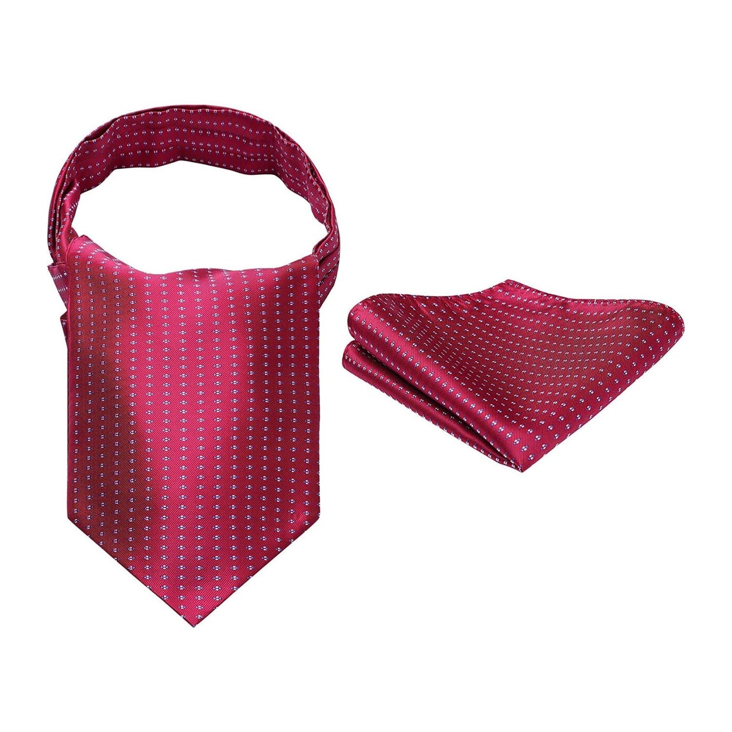 Hisdern Polka Dot Ascot Red Cravat for Men Vintage Style Neckwear