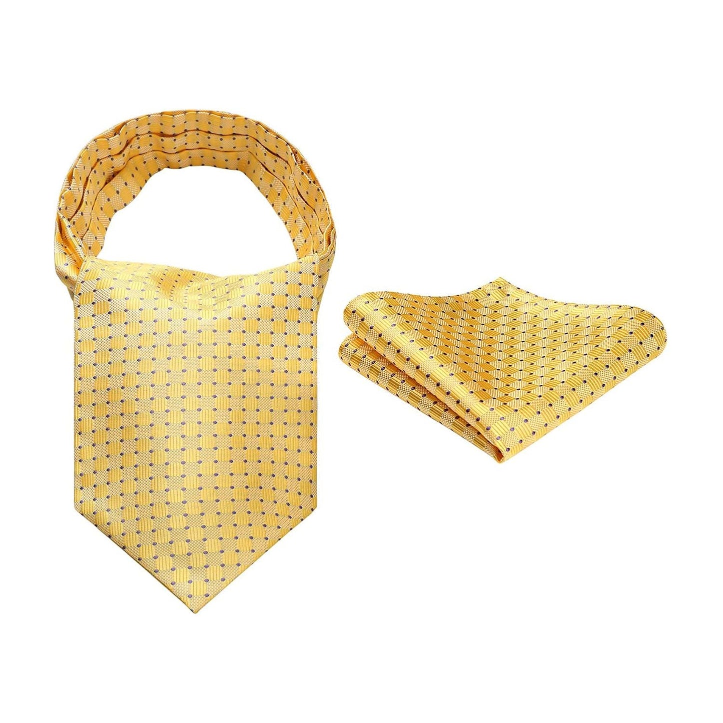 Hisdern Yellow Checkered Men’s Neckwear for Casual Style